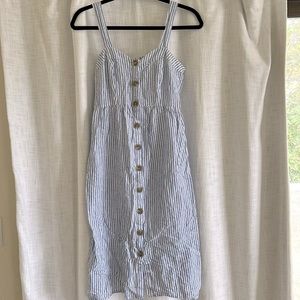 Seraphine Linen & Cotton Midi Maternity Dress